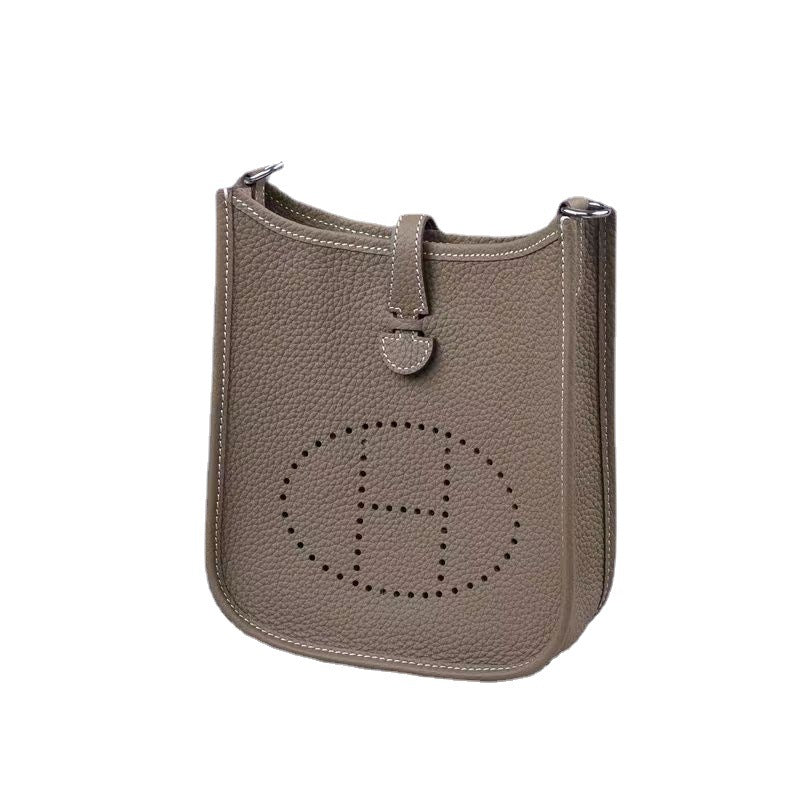 Women's Home Top Layer Cowhide Lychee Pattern Bags