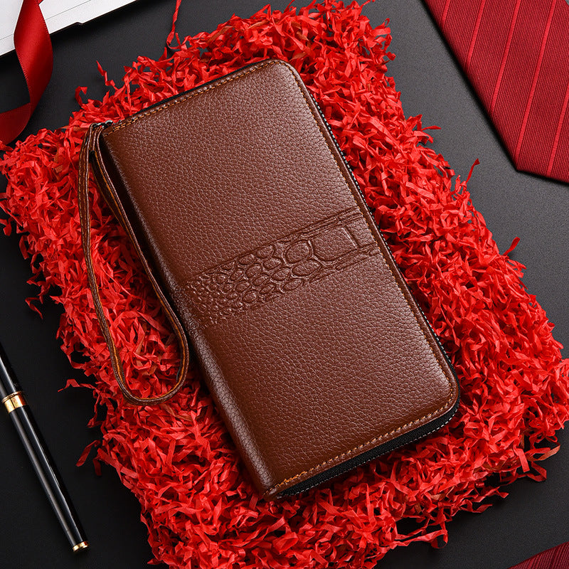 Men's Clutch Zipper Large Capacity Mobile Business Men's Wallets