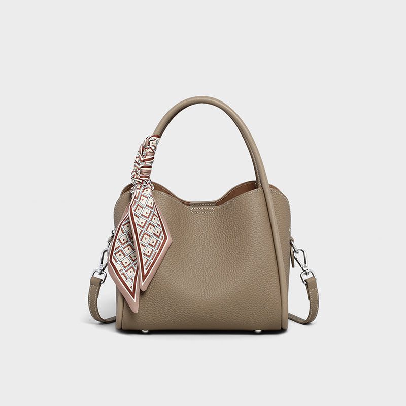 Women's Leather Large Capacity Portable Vegetable Basket Bags