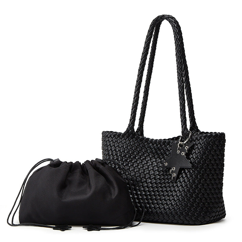 Women's Horizontal Hand-woven Large Capacity Mother Portable Women's Shoulder Bag