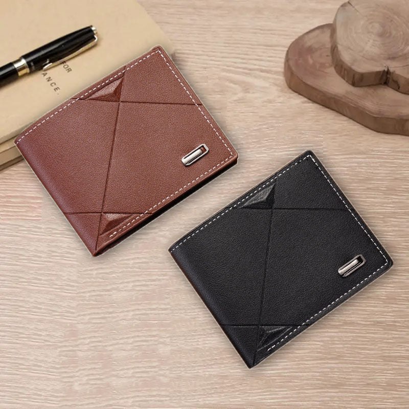 Men's Slots Fashion Leisure Male Youth Two Fold Horizontal Men's Wallets