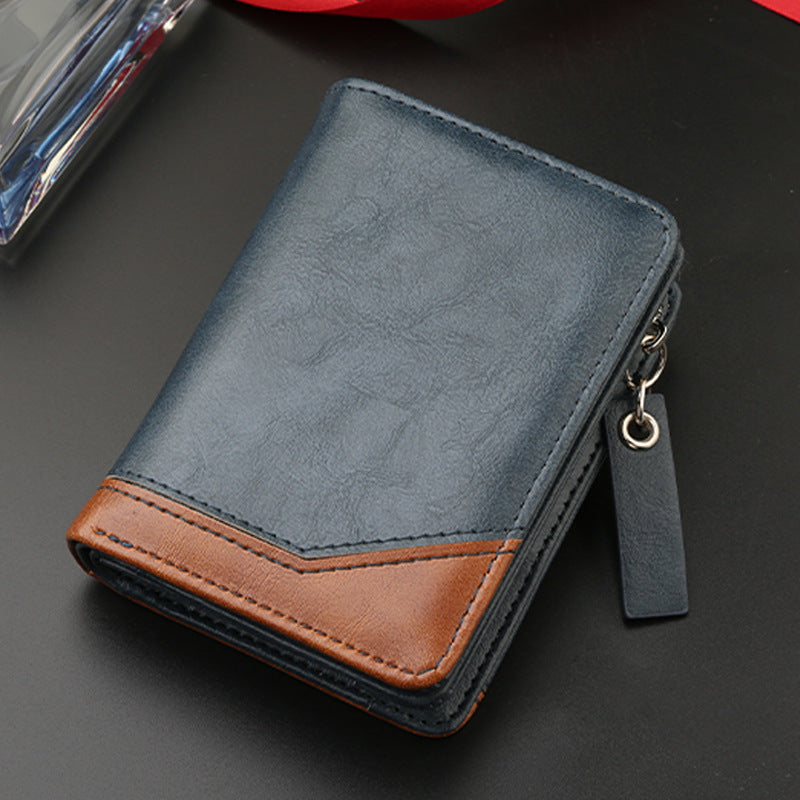 Men's Retro Simple Short Chic Green Large Men's Wallets