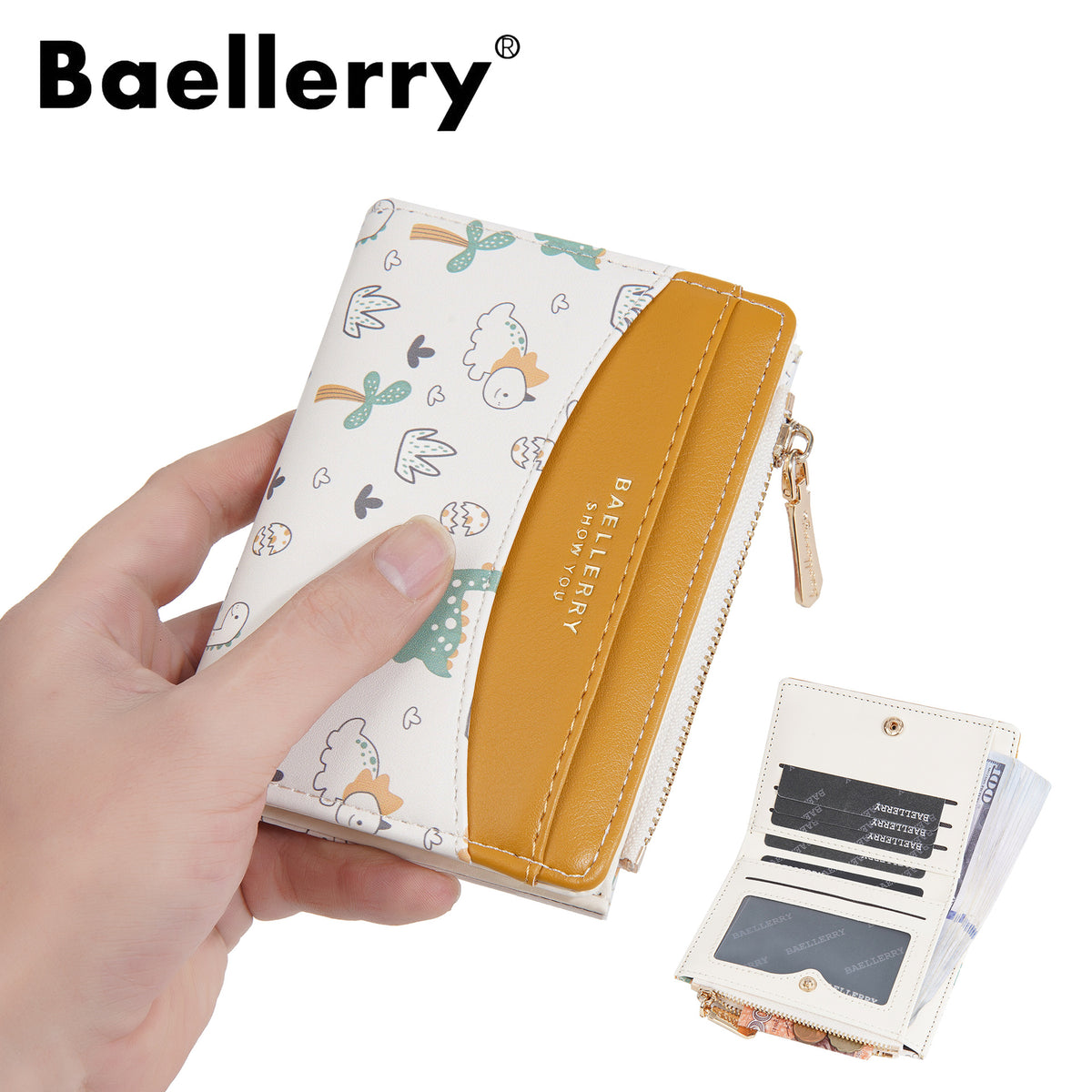Women's Short Cartoon High-grade Multiple Slots Zipper Ladies Wallet