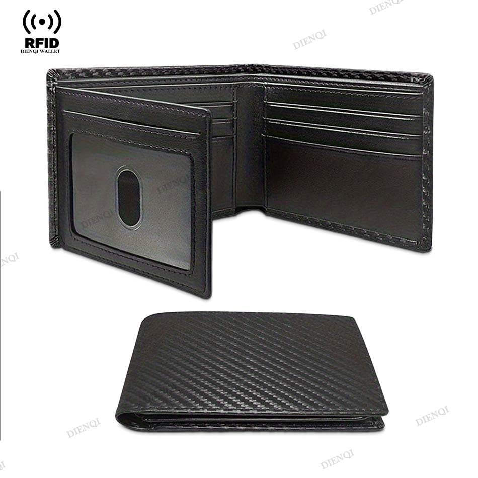Men's Loose-leaf Multiple Slots Carbon Fiber Thin Men's Wallet