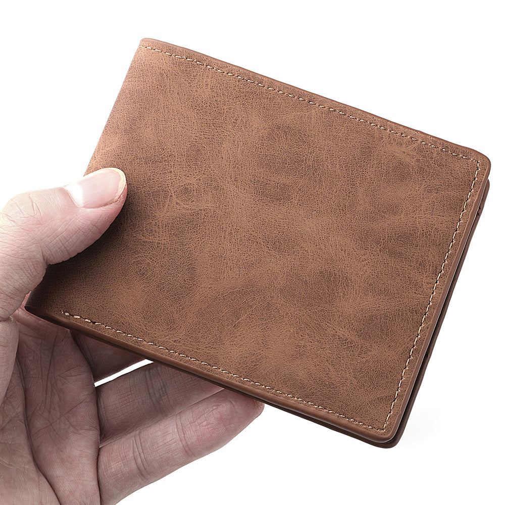 Men's Short Simple Zipper Soft Leather Lightweight Men's Wallets