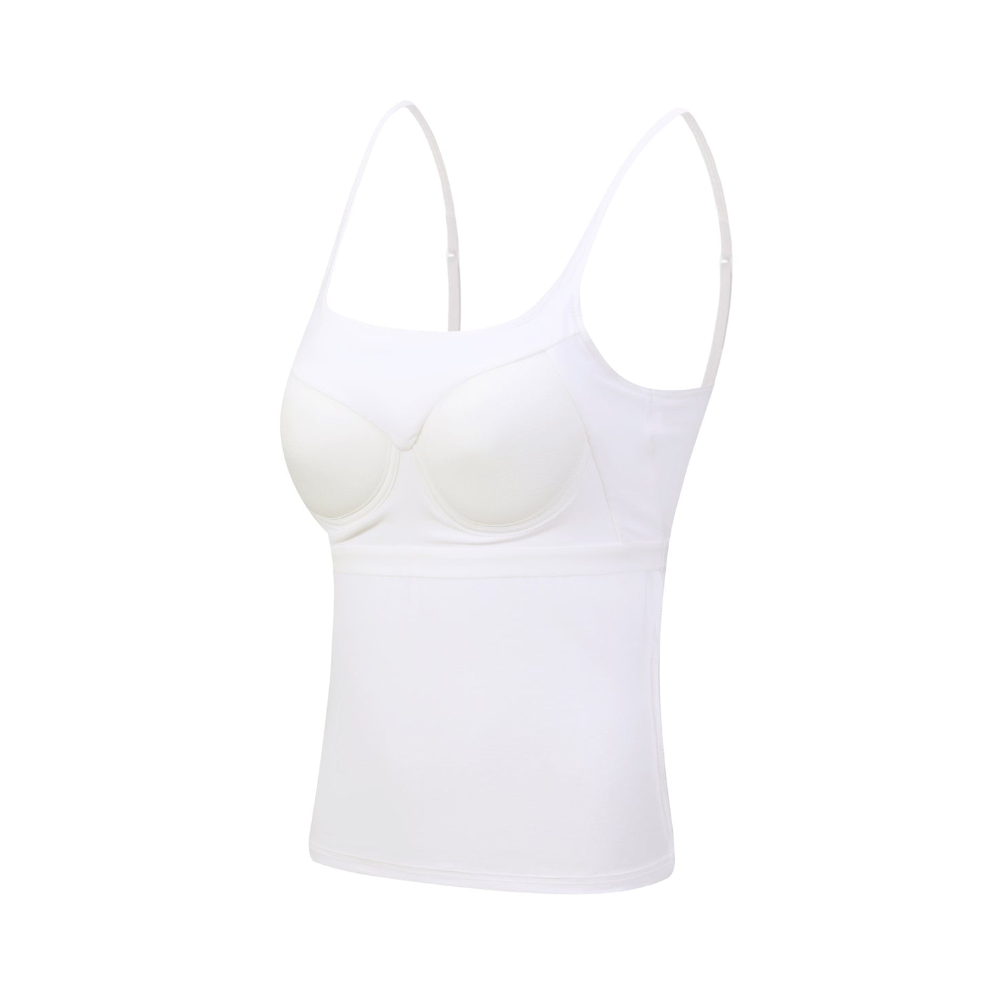 Women's Chest Pad Camisole One-piece Black Cup Cover White Tanks Camis