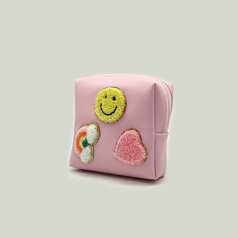 Women's Sanitary Napkin Towel Embroidery Letter Storage Cosmetic Bags