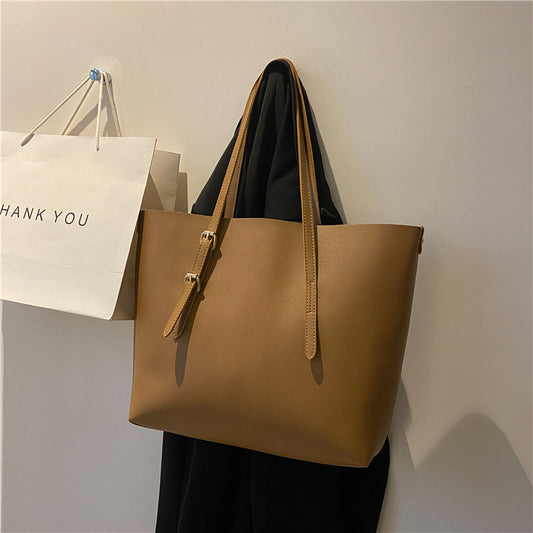 Large Female Fashion Texture Soft Leather Capacity Shoulder Bags