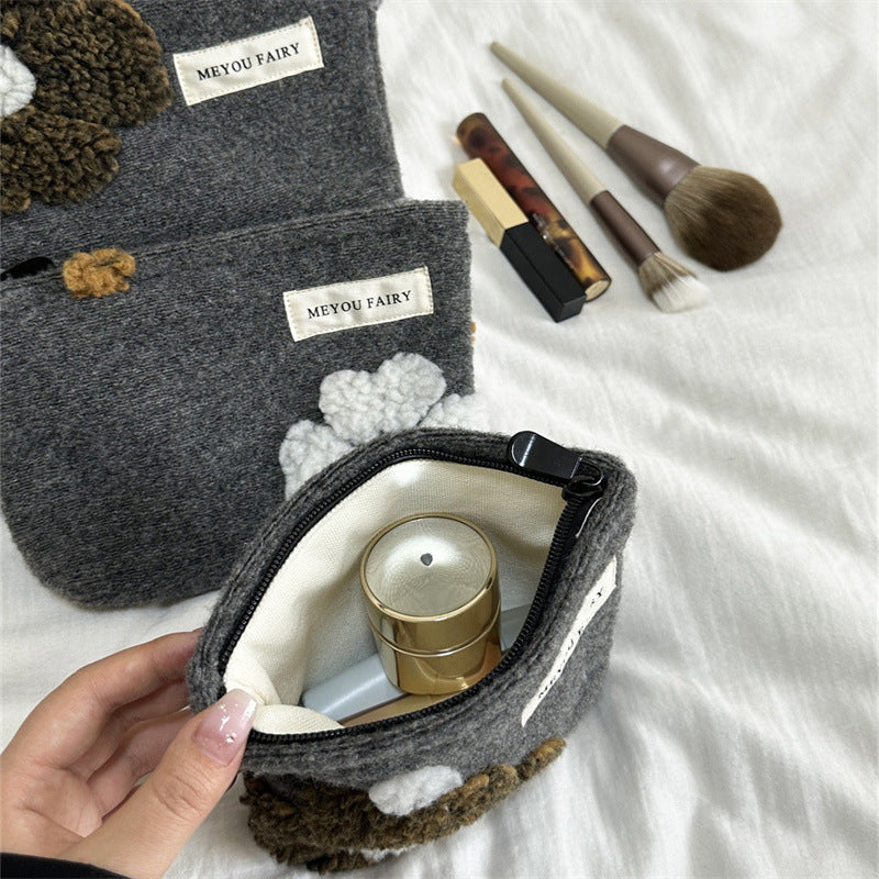 Simple Cartoon Flower Woolen Wash Portable Storage Liner Bags