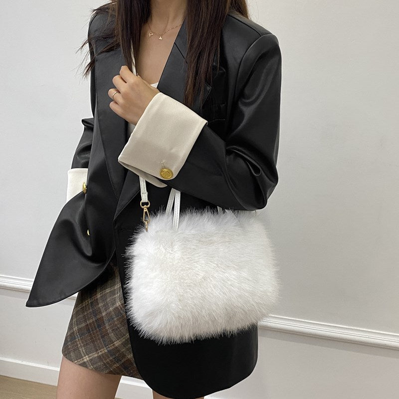 Women's Furry Simple Fashion Plush Texture Women's Messenger Bag