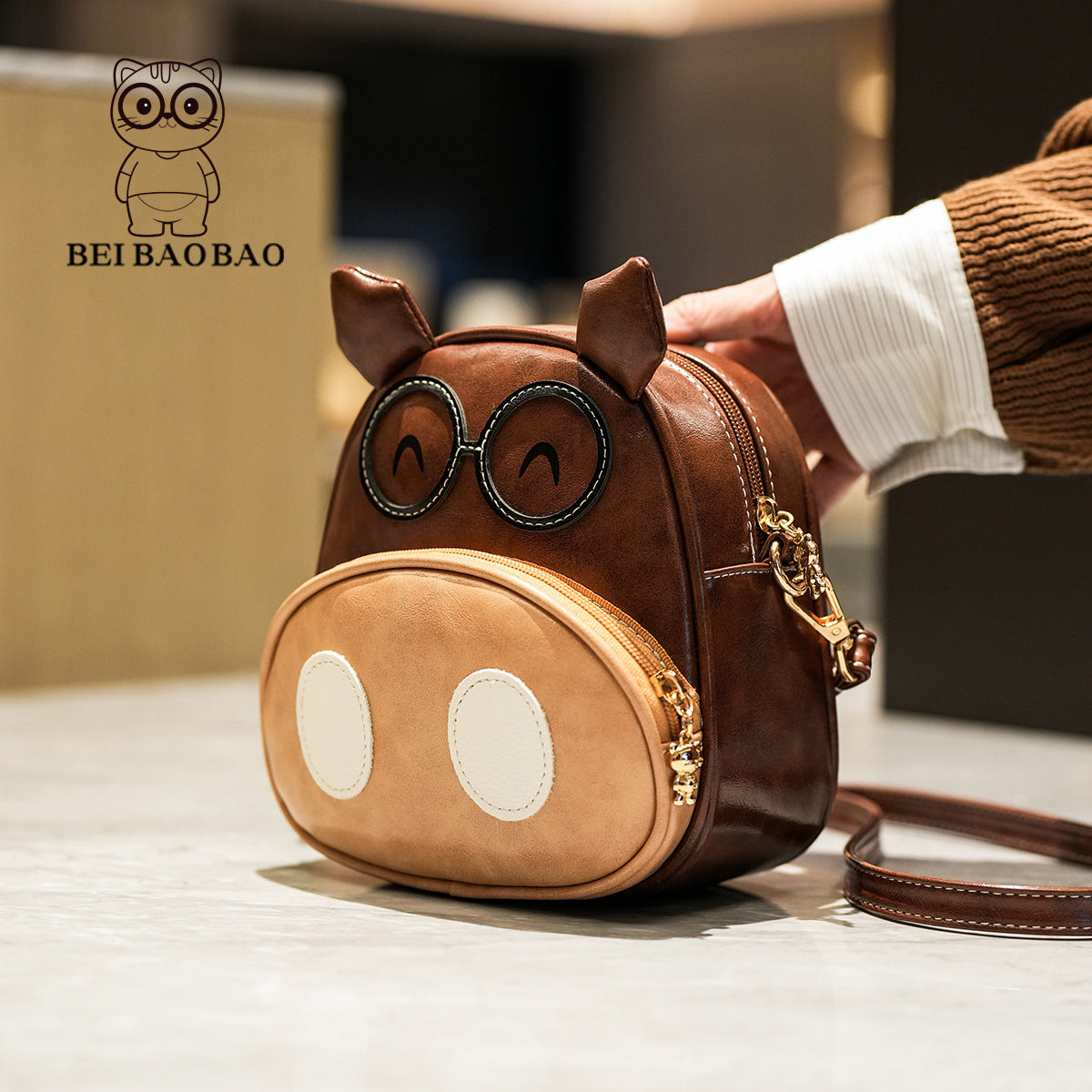 Source Female Childlike Cartoon Khaki Korean Shoulder Bags