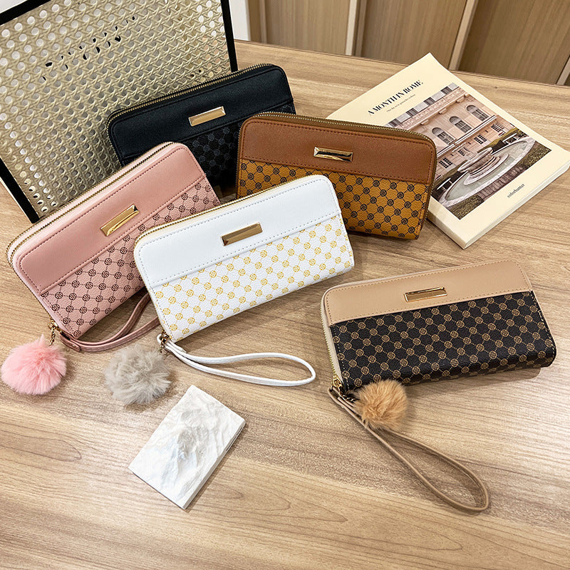 Women's Long Printed Color Korean Style Multiple Slots Change Packet Bags