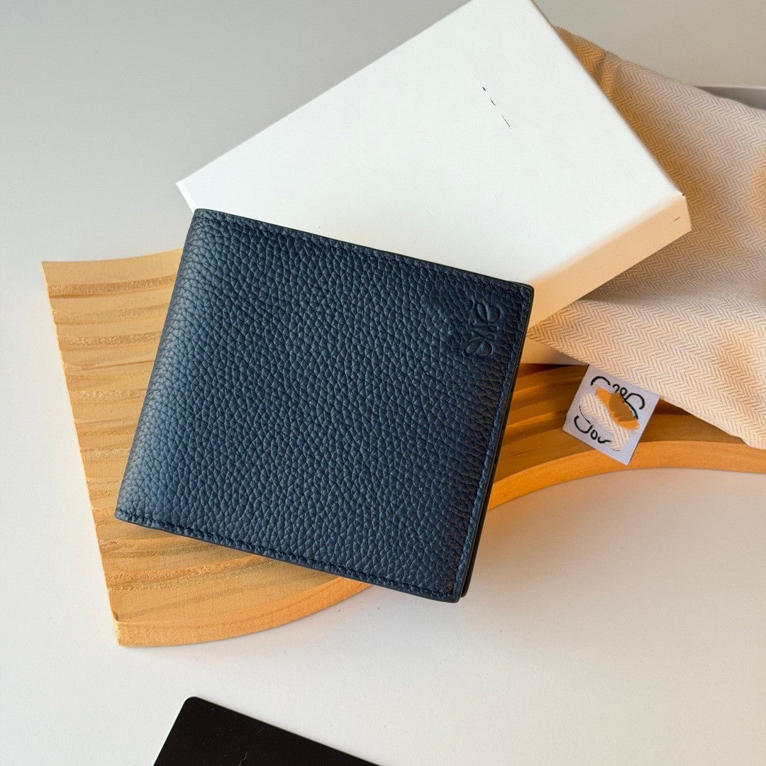 Men's Lychee Pattern Solid Color Large Capacity Simple Men's Wallet