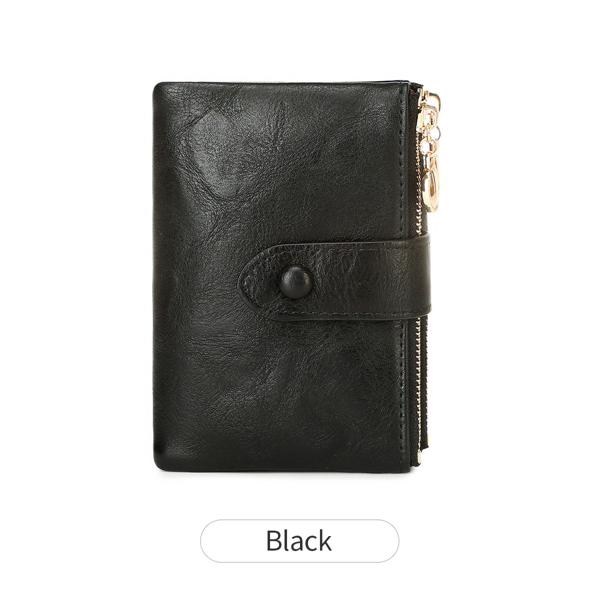 Women's Simple Trifold Double Zipper Short Ladies Wallet