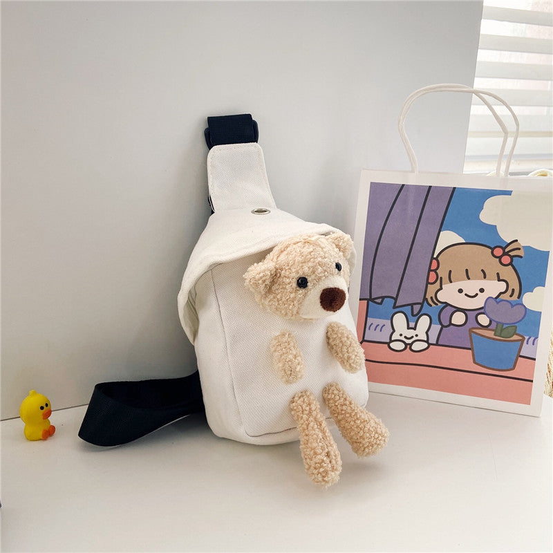 Children's Winter Cute Bear Korean Style Boys Mini Shoulder Bags