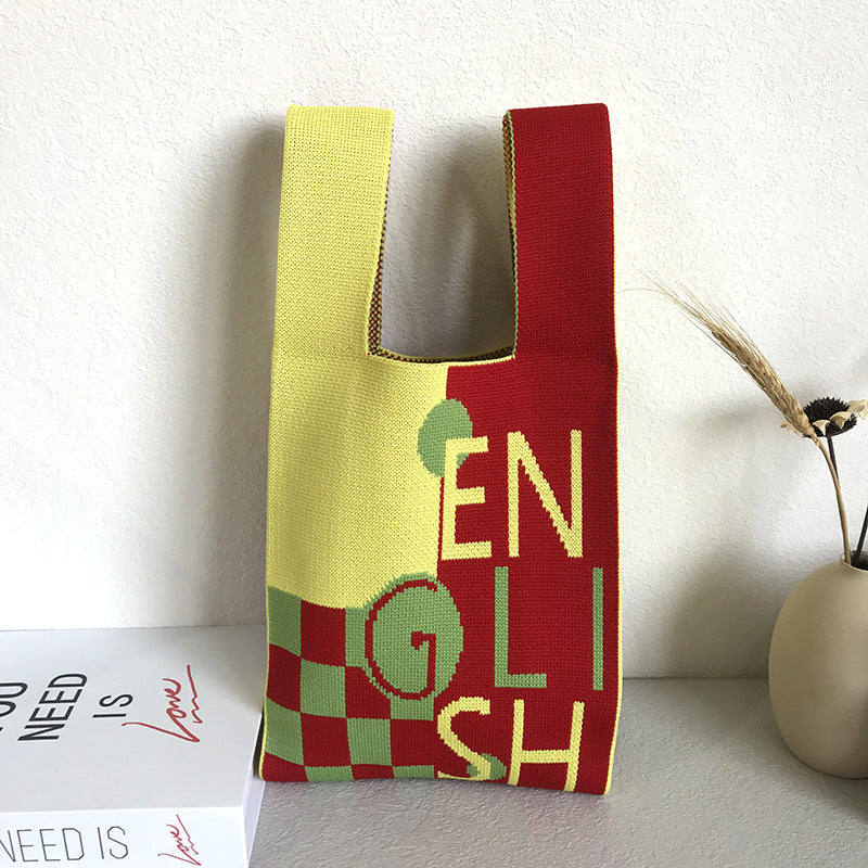 Women's Knitted Wool Vest Version Hand Carrying Handbags