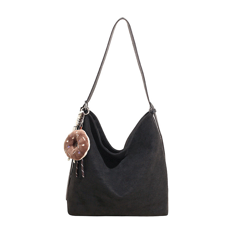 Women's Suede Simple Fashion Leisure Commute Retro Large Women's Shoulder Bag