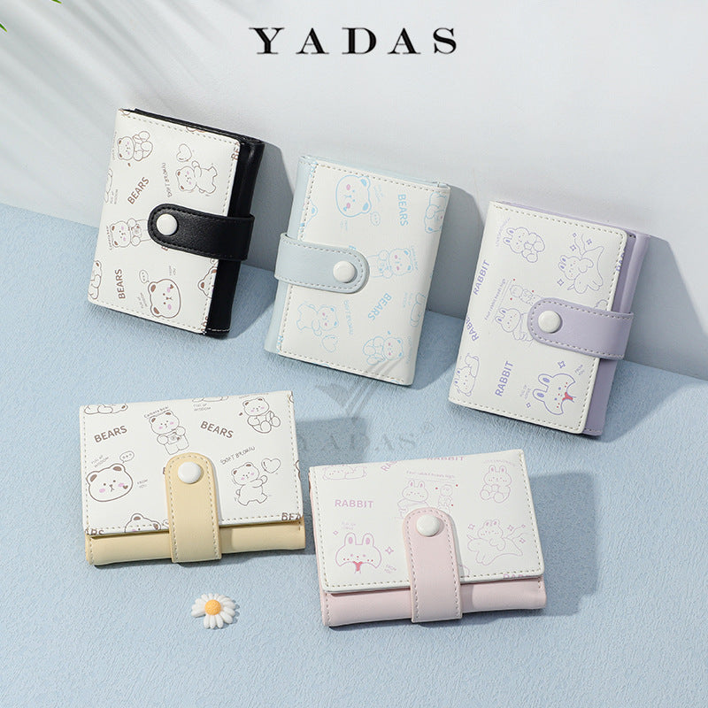 Women's Animal Diary Short Three Fold Ladies Wallets