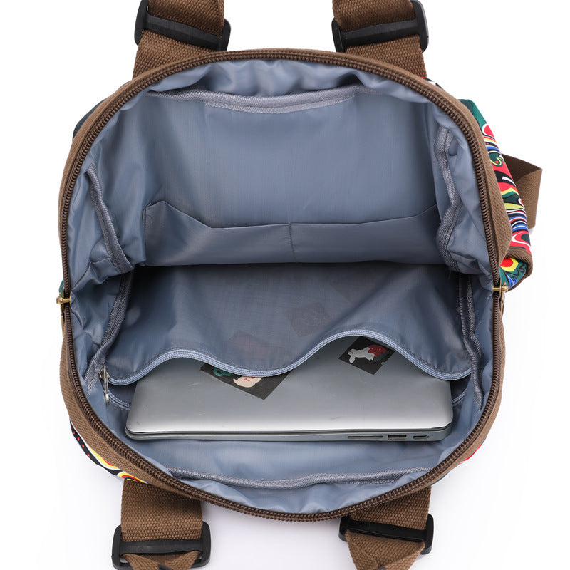 Women's National Fashion Simple Printed Large Capacity Backpacks