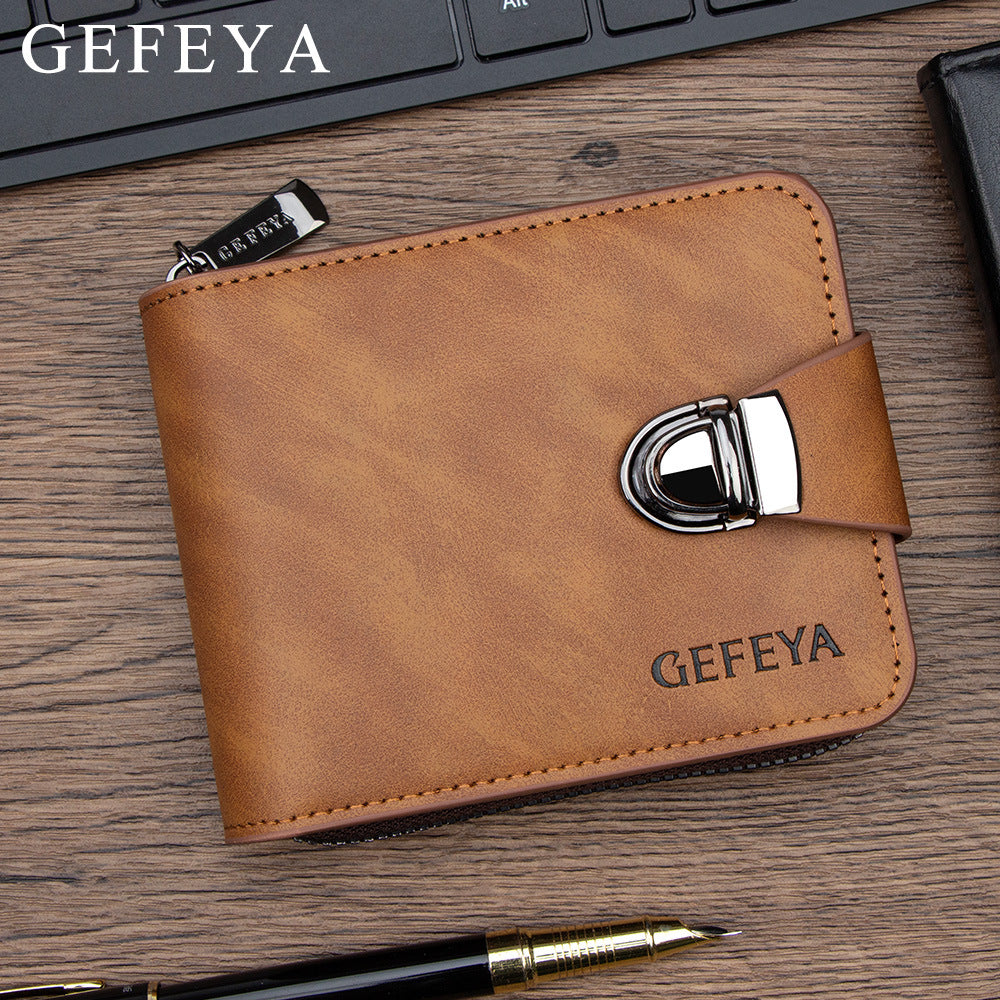 Men's Short Business Zipper Multiple Slots Large Capacity Men's Wallet