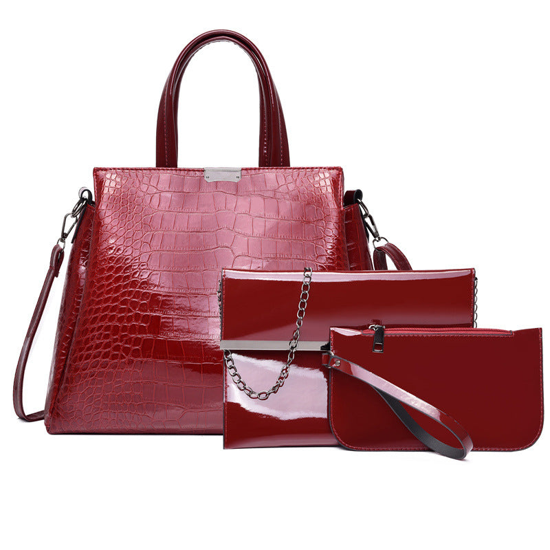 Women's Match Sets Autumn Fashion Crocodile Pattern Women's Shoulder Bag
