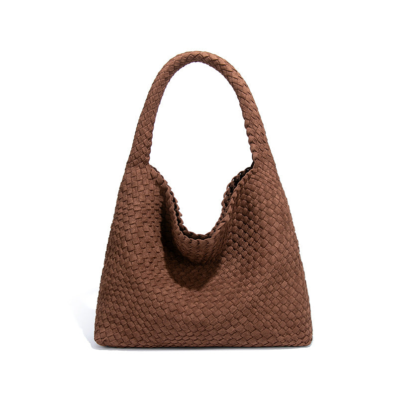 Women's Handmade Woven Idle Style Single Underarm Bucket Bags