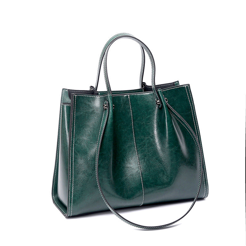 Women's Genuine Leather Large Capacity Latin America Underarm Senior Vintage Tote Bags