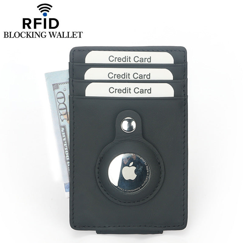 Apple Tracker Protective First Layer Cowhide Card Holder
