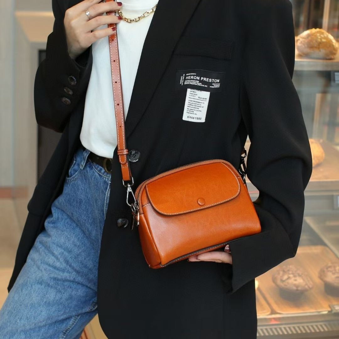 Women's Summer Genuine Leather Mobile Mini Women's Messenger Bag