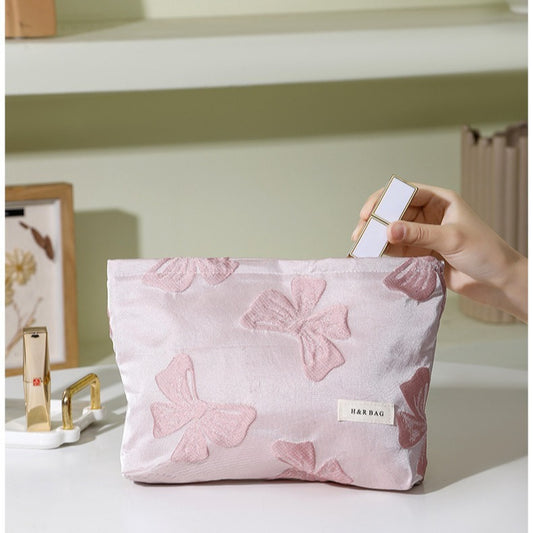 Style Bowknot Storage Portable Wash Finishing Large Cosmetic Bags