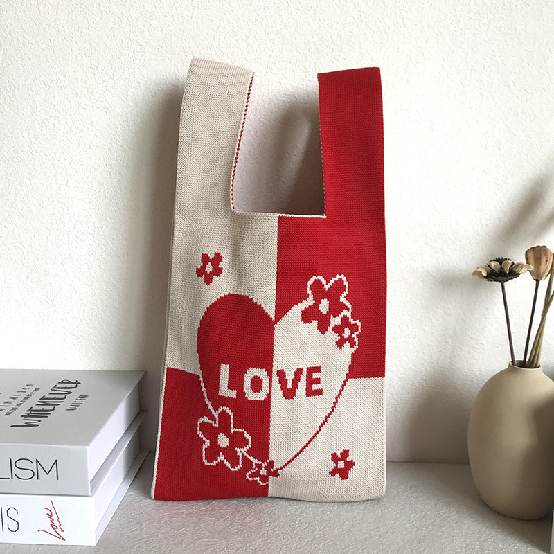 Women's Knitted Wool Vest Version Hand Carrying Handbags