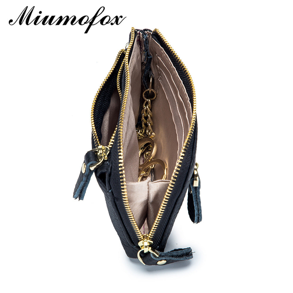 Graceful Cowhide Hand Strap Simple Multifunctional Coin Purses