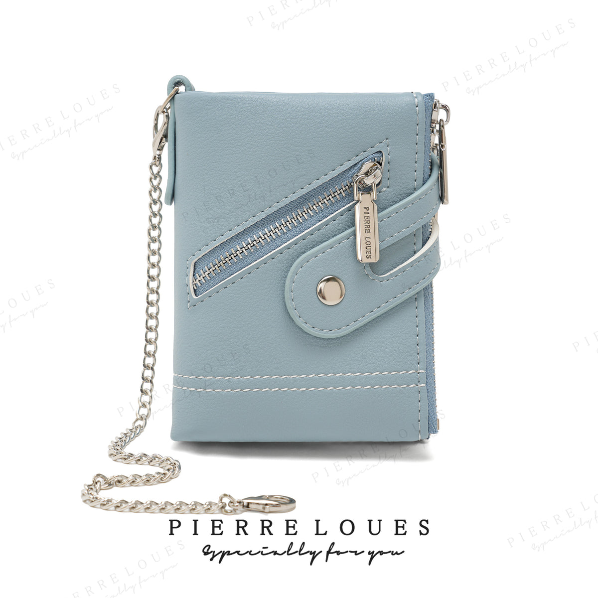 Women's High-grade Multiple Slots Chain Short Double Zipper Purses