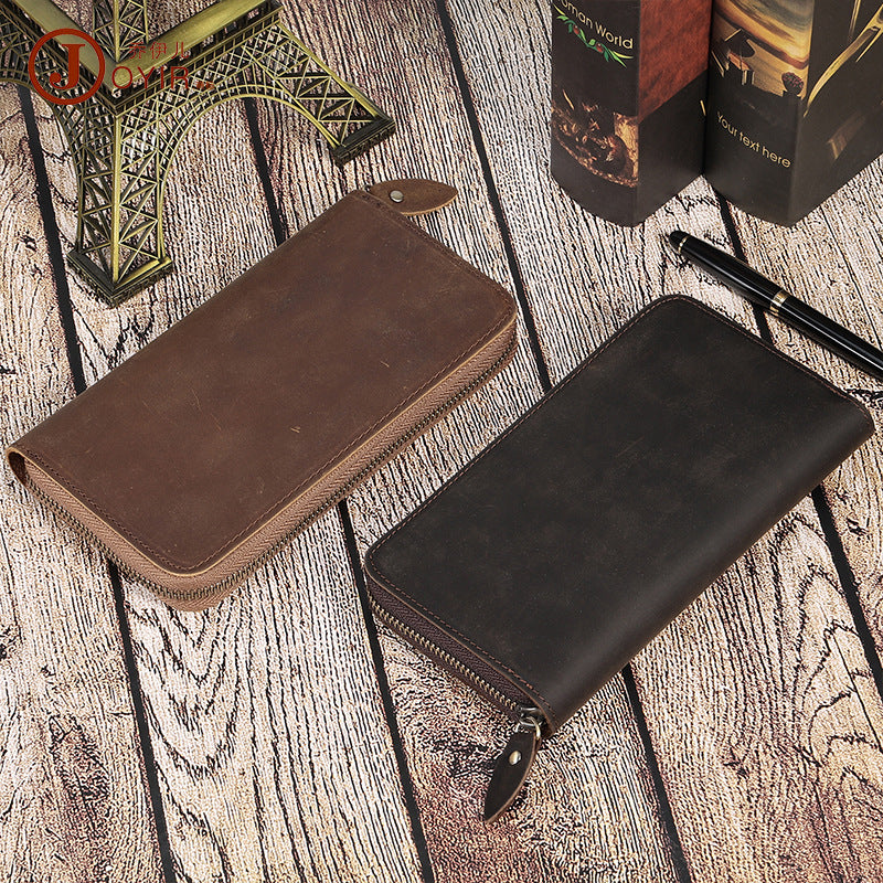 Women's & Men's Leather For Man Swiping Clutch High Sense Men's Wallet