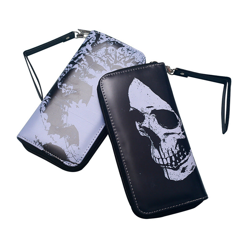 Women's & Men's Retro Skull Personalized Long Large Capacity Men's Wallet