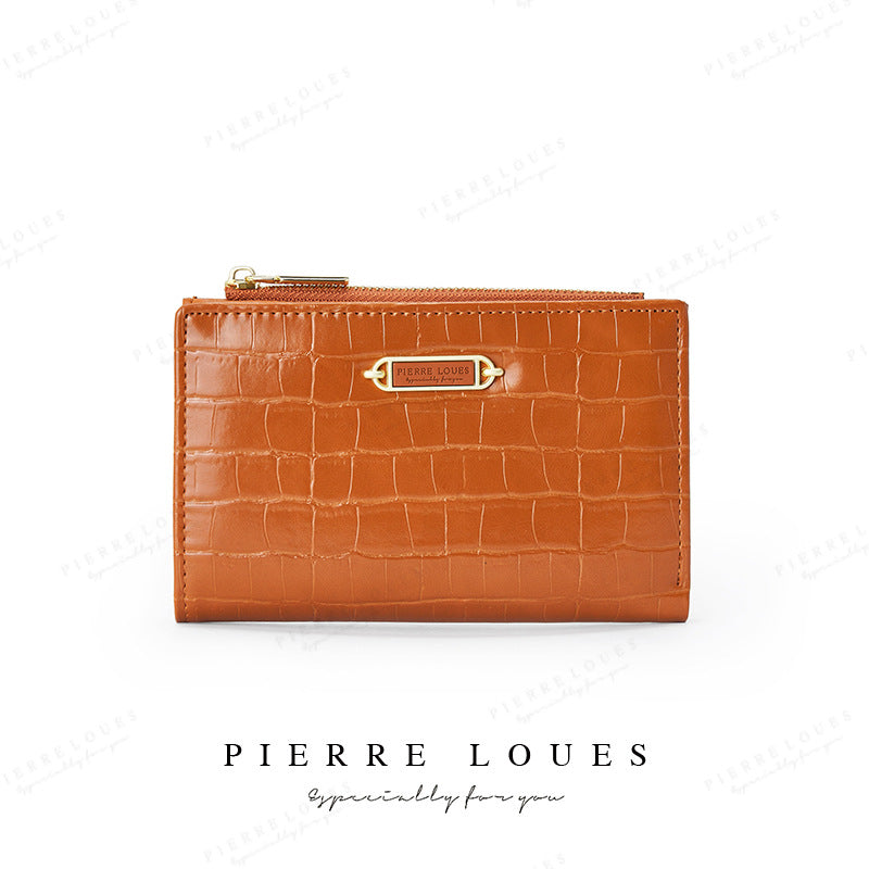 Women's Short Retro Crocodile Pattern Clutch Ladies Wallet