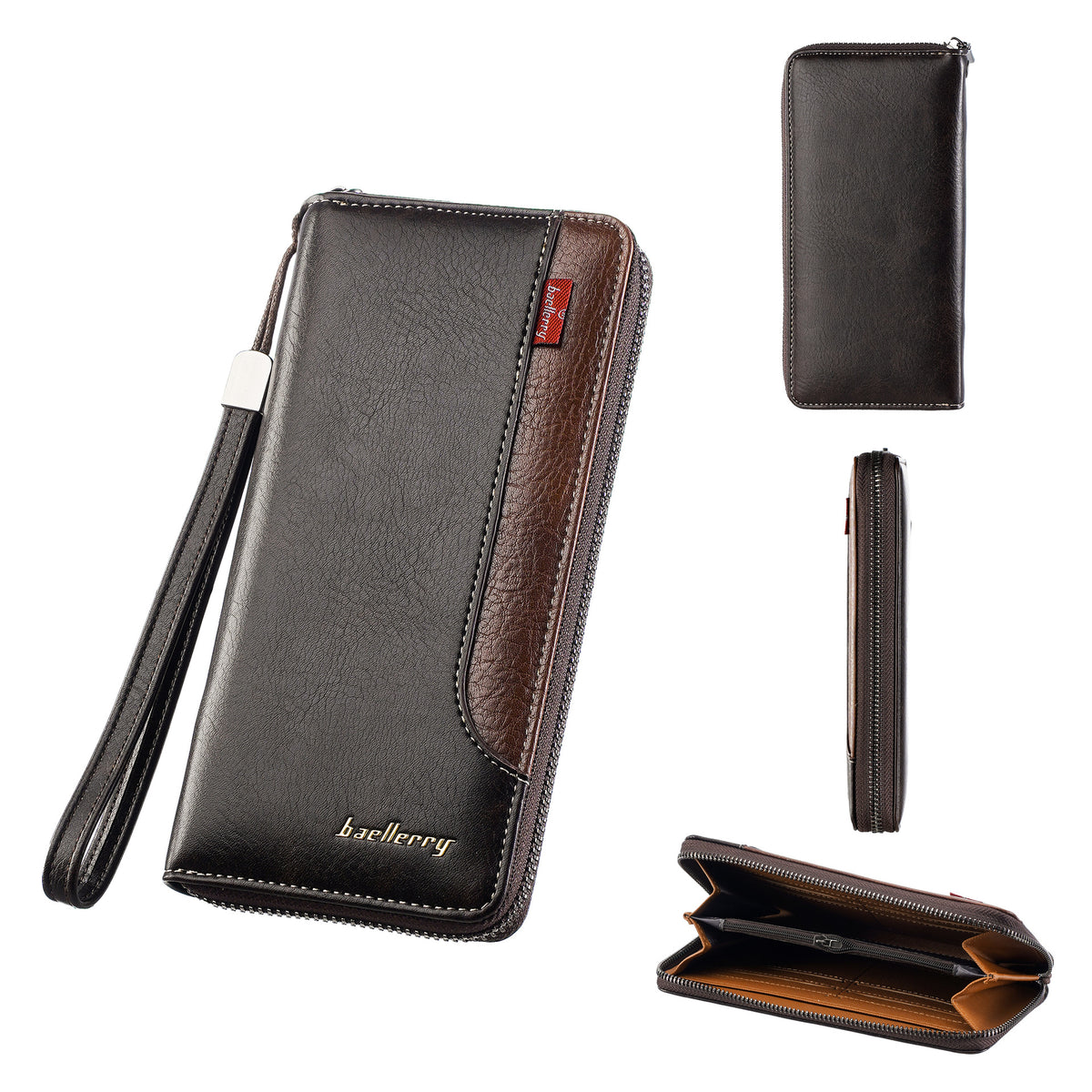 Men's Large Capacity Contrast Color Business Clutch Men's Wallet