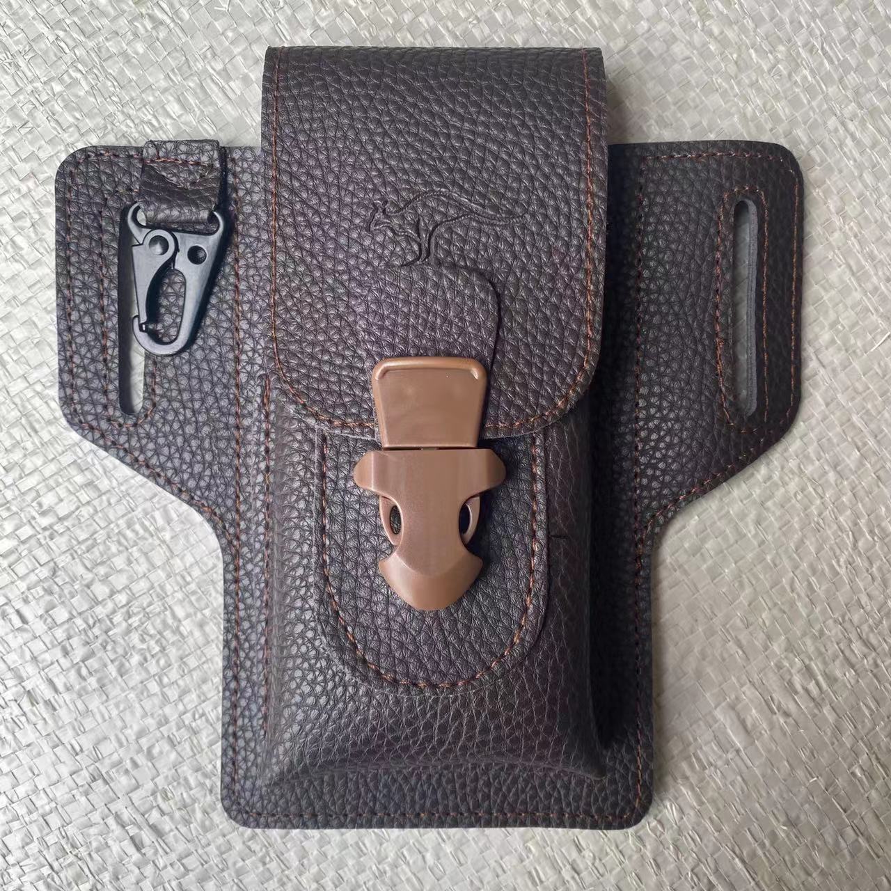 Men's Double Layer Multifunctional Mobile Waterproof Mini Men's Waist Packs