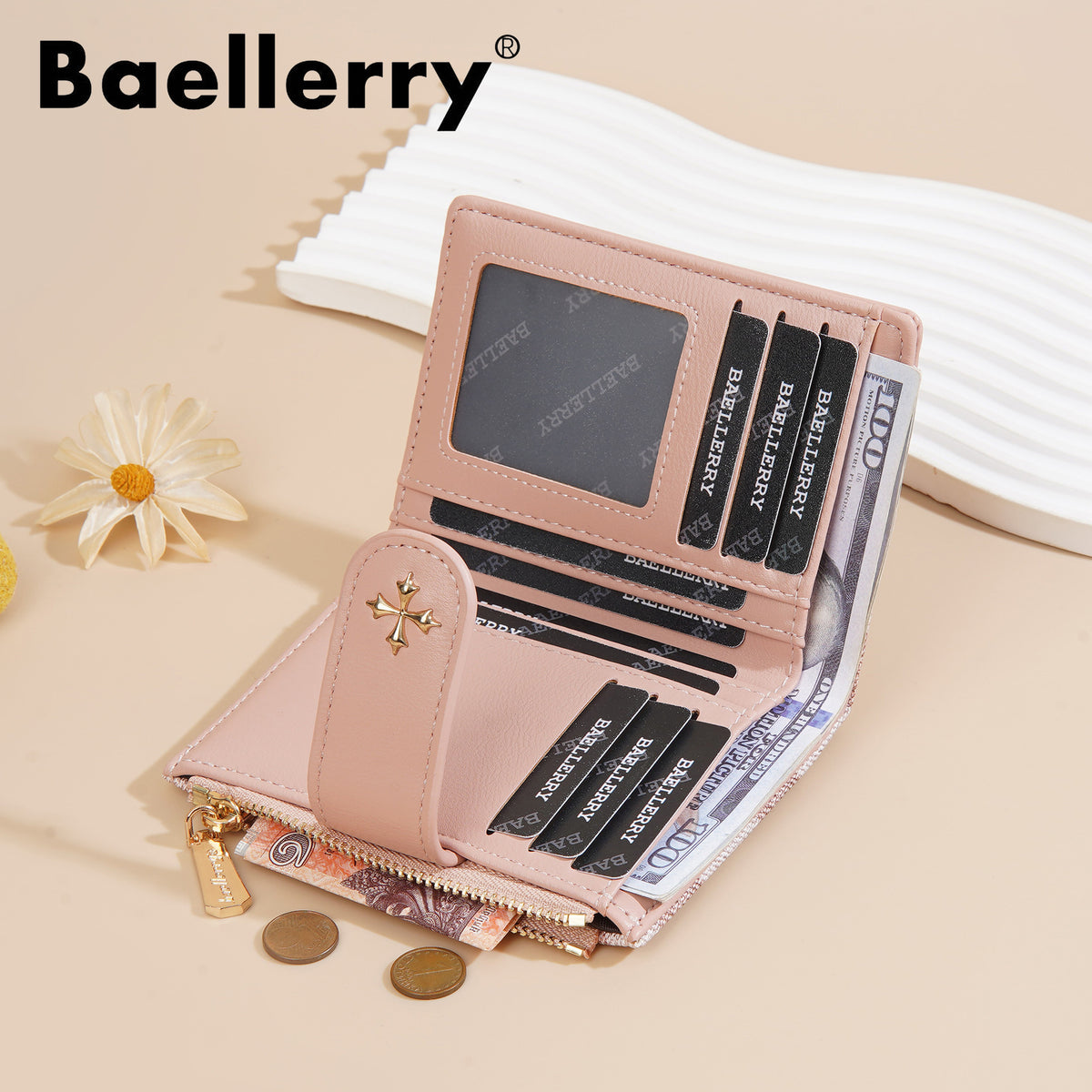 Women's No Short Diamond Pattern Hasp Zipper High Ladies Wallet