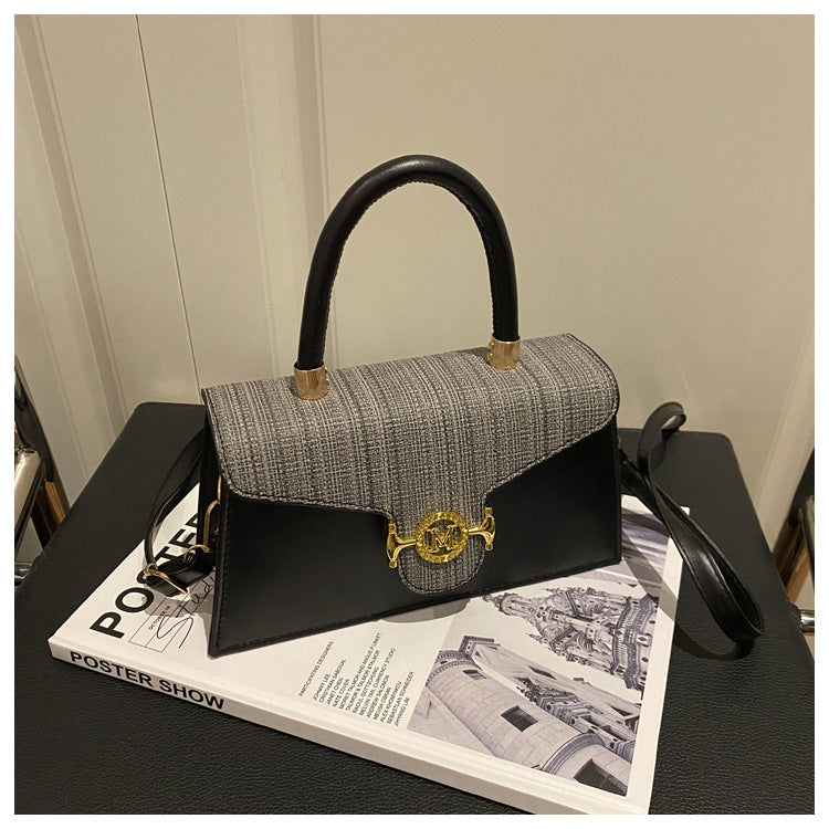 Women's Simple Stitching Letters Large Capacity Fashion Retro Women's Shoulder Bag