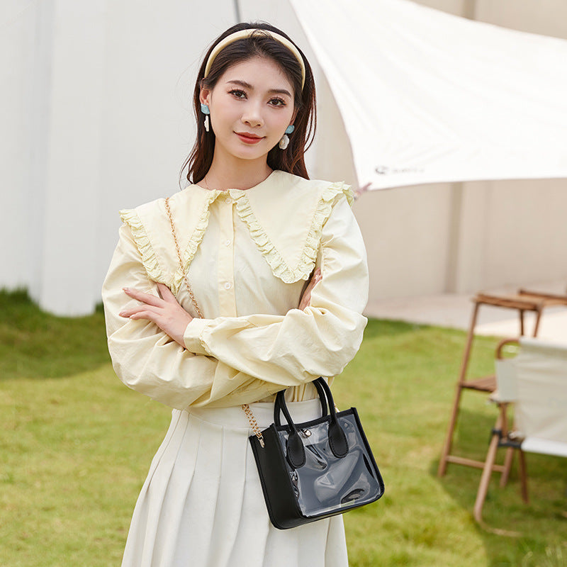 Charming Women's Transparent With Leather Chain Crossbody Bags