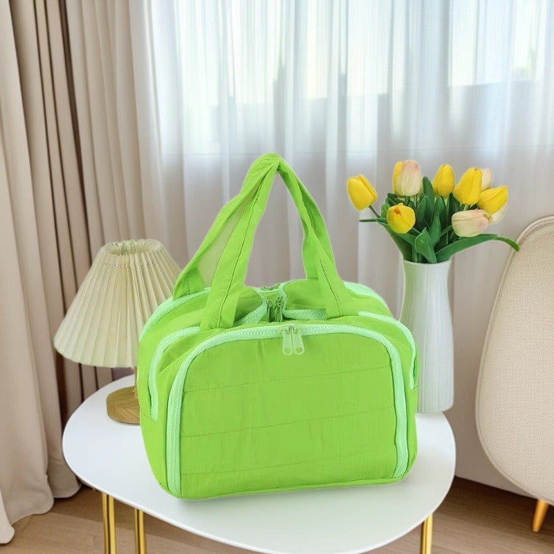 Simple Large Capacity Partition Layered Wash Portable Cosmetic Bags
