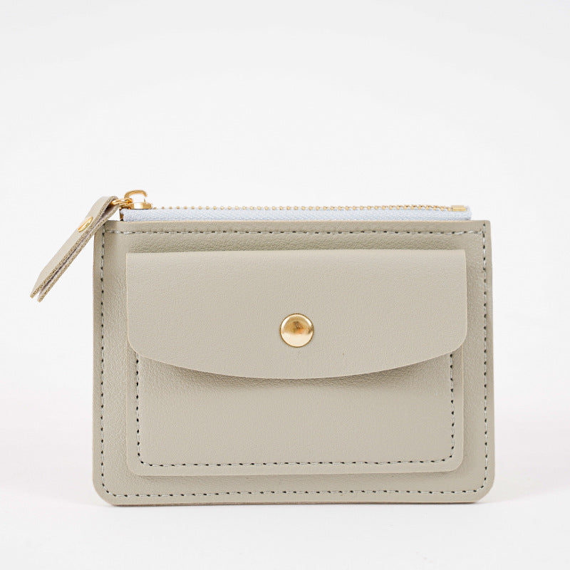 Women's Multifunctional Short Chic Simple Zipper Hasp Card Holder