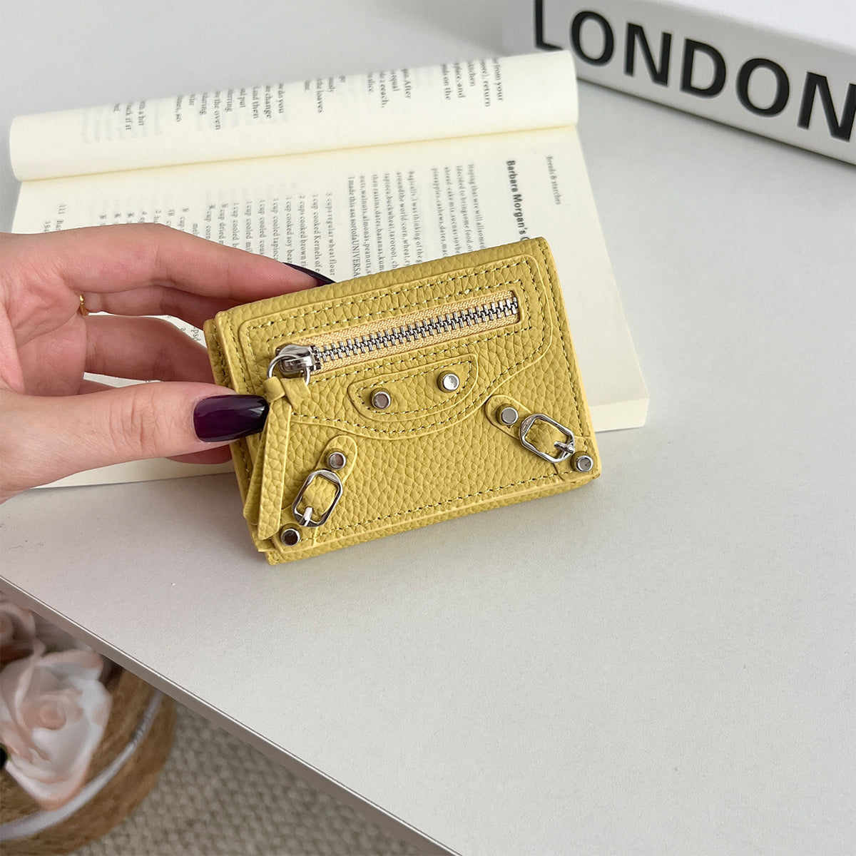 Women's Genuine Leather Short Full Compact Mini Fashion Motorcycle Ladies Wallet