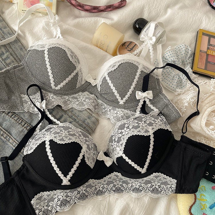 Women's Sexy Lace Small Chest Push-up Thin Push Lingerie Sets