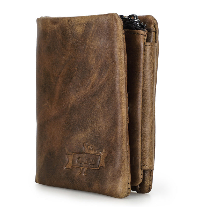 Men's Angel Large Capacity Top Layer Cowhide Men's Wallet