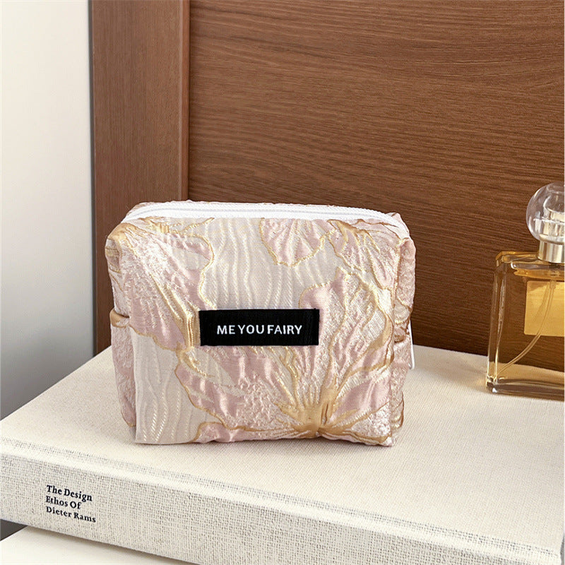 Jacquard Wrinkle Texture Large Capacity Portable Liner Skin Care Bags