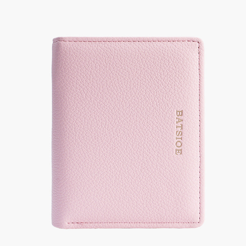 Women's Solid Color Texture Short Simple For Ladies Wallets