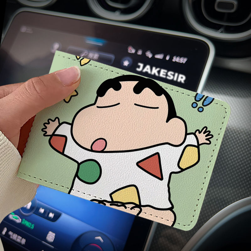 Crayon Cartoon Driving License Protective Cover Card Holder