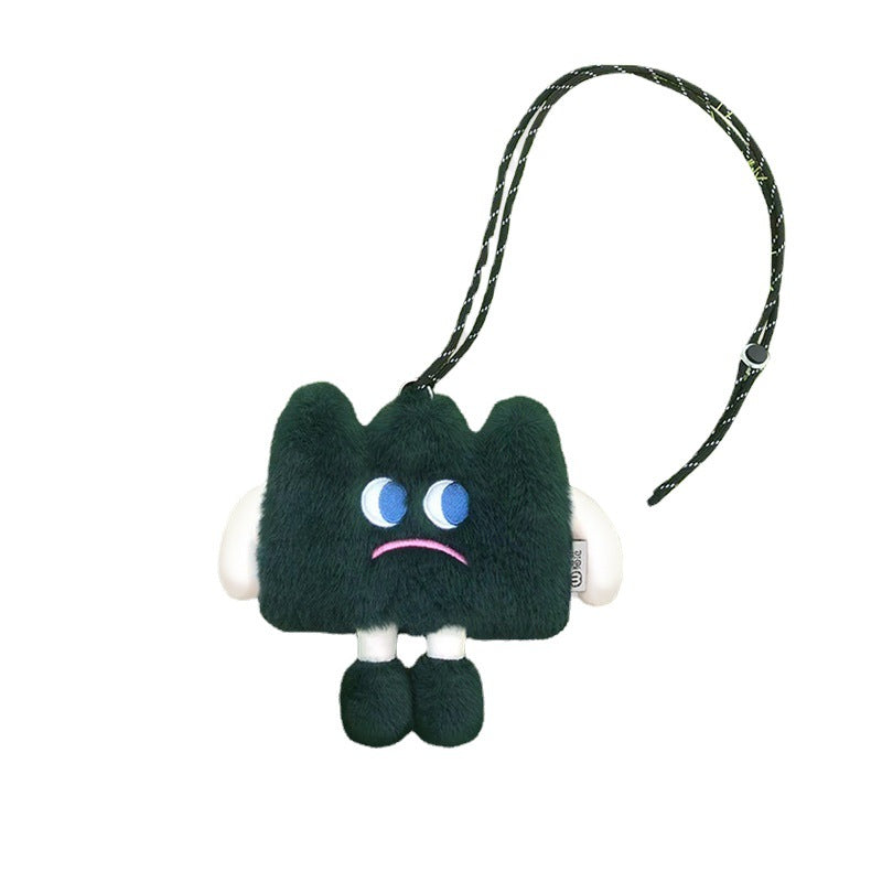 Emotional Straw Mobile Cute Plush Funny Expression Earphone Phone Bags